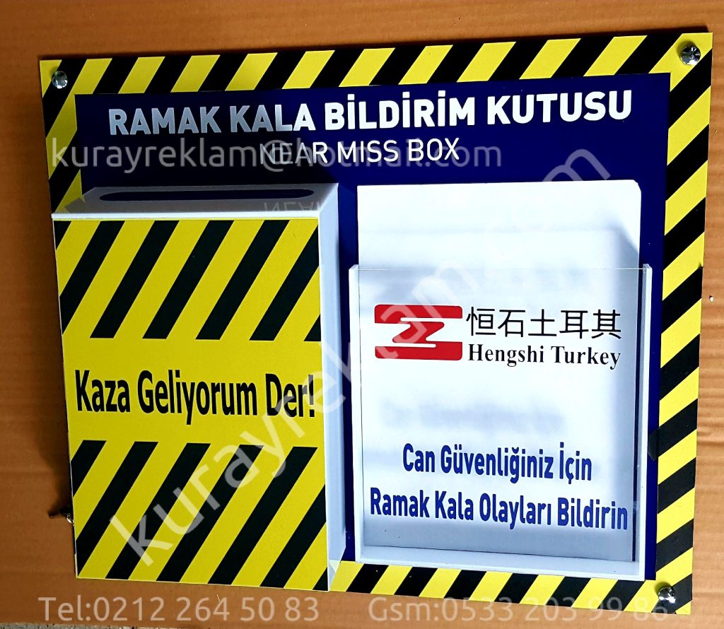 Ramak kala kutusu imalatı logolu yazı rampalı yazma alanı
