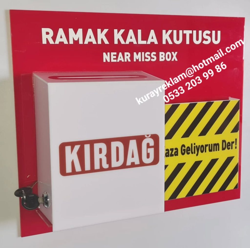 Ramak kala kutusu imalatı logolu yazı rampalı yazma alanı
