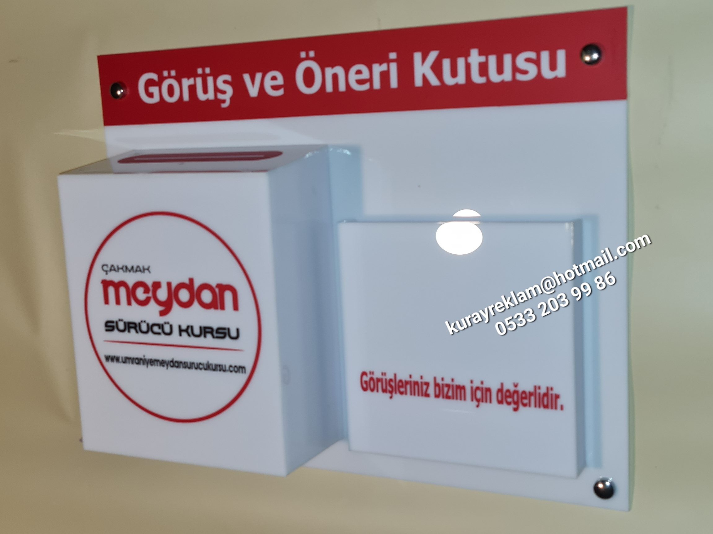 görus-öneri-şikayet-dilek-kutusu-şeffaf-renkli-logolu-kilitli-hastane-fabrika-otel-okul-apartman-site-bina- klinik