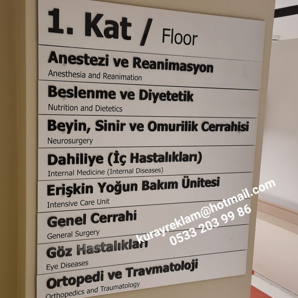 hastane mıknatıslı kapı tabelası isimliği hastane fabrika ofis okul şirket otel
